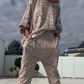 Dames set van 2-delige top en broek met luipaardprint (Gratis verzending🚀)