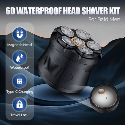 ⏳ 50% KORTING! ⏰ 6D waterdichte scheerset voor het hoofd, voor mannen met een kaal hoofd