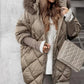 ❄️Winterspecials❄️ Dames halflange parka met gebreide mouwen en patchwork