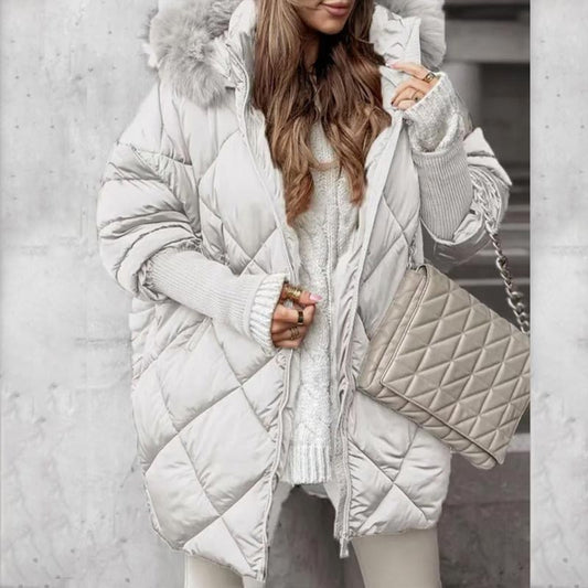 ❄️Winterspecials❄️ Dames halflange parka met gebreide mouwen en patchwork