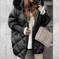 ❄️Winterspecials❄️ Dames halflange parka met gebreide mouwen en patchwork