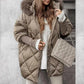 ❄️Winterspecials❄️ Dames halflange parka met gebreide mouwen en patchwork
