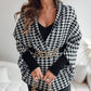 🔥 Dames Pied-de-Poule Poncho Met Open Voor（50% Korting） - Tijdloze Elegantie Voor Herfst & Winter!
