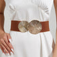 Dames vintage elastische riem met gouden gesp