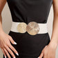 Dames vintage elastische riem met gouden gesp