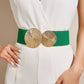 Dames vintage elastische riem met gouden gesp