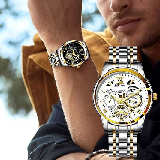 🔥50% korting!💖Japanse Mechanische Herenhorloge⌚Waterdicht, Romeinse Cijfers & Automatisch Uurwerk⚙️