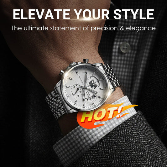 🔥68% KORTING! Luxe Lichtgevend & Waterdicht Heren Quartzhorloge ⌚
