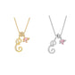 Initialenketting met Roze Hartvormige Bedel
