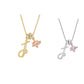Initialenketting met Roze Hartvormige Bedel