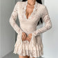 🎁2026 New Arrivals 50% OFF💥Elegante kanten jurk met V-hals en ruches