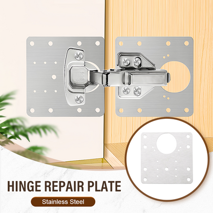 🔧50% OFF 🚪 Stainless Steel Hinge Repair Plate — Fix Loose Cabinet Doors Fast, No Replacement