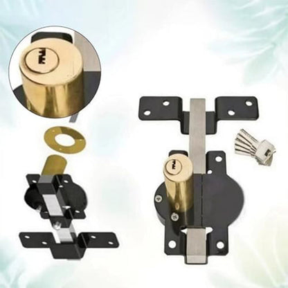 😱🔑 Stop met goedkope sloten die snel kapotgaan! Dé heavy-duty long throw gate lock van massief ijzer – dubbele toegang, 5 sleutels, mat zwart. 50% KORTING!