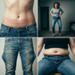 Retro cropped jeans met rechte pijpen voor dames
