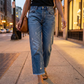 Retro cropped jeans met rechte pijpen voor dames