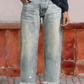 Retro cropped jeans met rechte pijpen voor dames