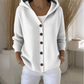 Gebreid damesvest met capuchon en knoopsluiting
