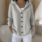 Gebreid damesvest met capuchon en knoopsluiting