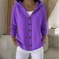Gebreid damesvest met capuchon en knoopsluiting