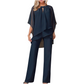 🔥Zolang de voorraad strekt 50% korting!🎉Elegante tweedelige set: blouse met asymmetrische zoom en wijde broek