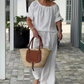 Dames Tweedelige Set met Trekkoord: Top en Broek