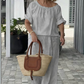 Dames Tweedelige Set met Trekkoord: Top en Broek