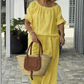 Dames Tweedelige Set met Trekkoord: Top en Broek