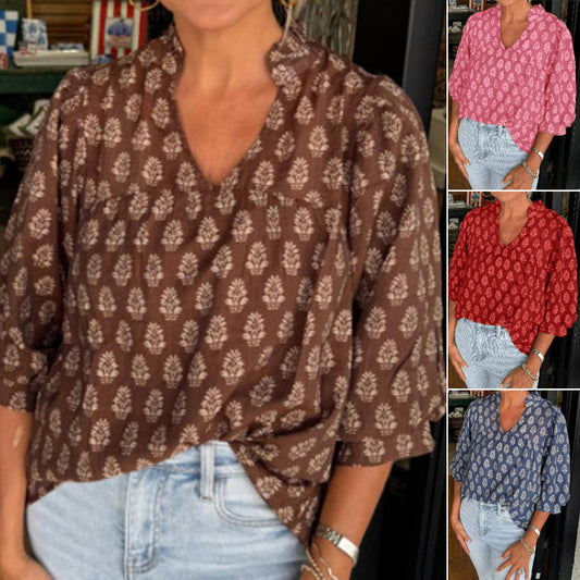 Dames casual top met print en soepel vallend model