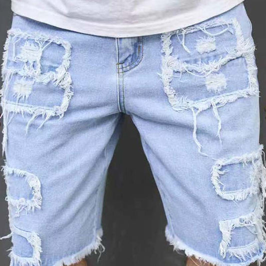 🔥NU 50% KORTING!🔥Gescheurde denim shorts voor heren met gerafelde details