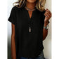 👚Casual damestop met V-hals en korte mouwen