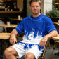 Heren T-shirt en Korte Broek Set met Grafische Print