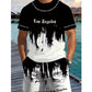 Heren T-shirt en Korte Broek Set met Grafische Print