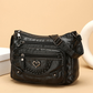 Dames zacht PU-leer crossbody tas met meerdere vakken