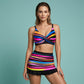 Dames gestreepte tweedelige bikini