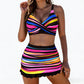 Dames gestreepte tweedelige bikini