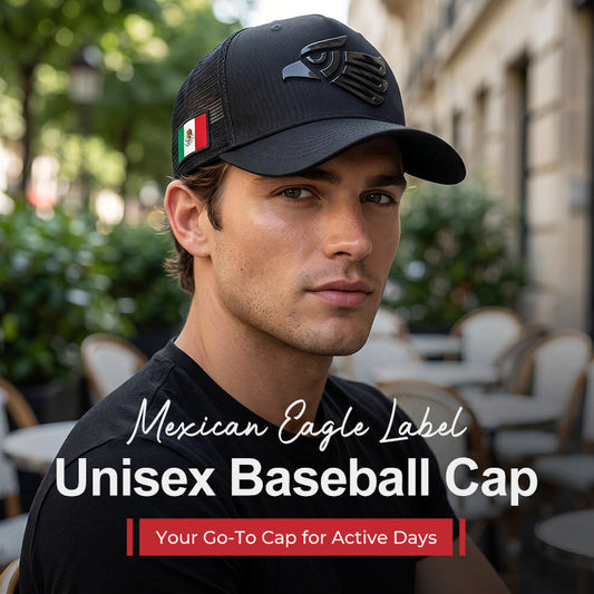 Uniseks baseballpet met Mexicaanse adelaar patch