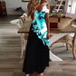 Dames maxi jurk met bloemenprint, V-hals en open schouders