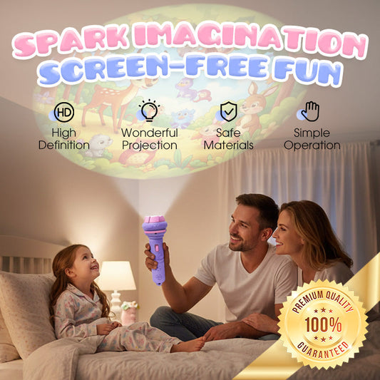 🔥Koop 1 motief en krijg 1 ander motief gratis: 2 stuks in totaal：Magische Verhaalprojector | Veilig ABS Materiaal | Zelfstandig Bedienbaar voor Peuters