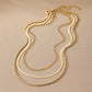 Dames Multi Ketting met Gevlochten en Slangschakels