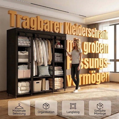 🔥 FLASH SALE: 50% KORTING! 📦 Draagbare Kledingkast van Niet-geweven Stof – Staal – 3 Maten & Eenvoudig te Monteren voor Slaapkamer & Kleedkamer 🏠