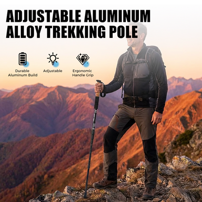 💥50% Korting! 💥🏔️🦯Telescopische Trekking Stok met Ergonomische Handgreep | Compact & Lichtgewicht💪