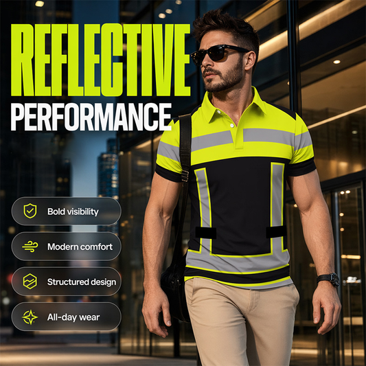 📢📢50% KORTING !! ⏰Reflecterend heren-shirt met korte mouwen en hoge zichtbaarheid