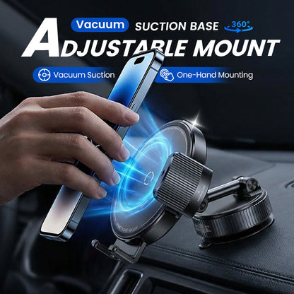 ⏳ 50% KORTING! ⏰ Verstelbare Magnetische Autohouder met Vacuümzuigvoet – 1080° Rotatie 🧲