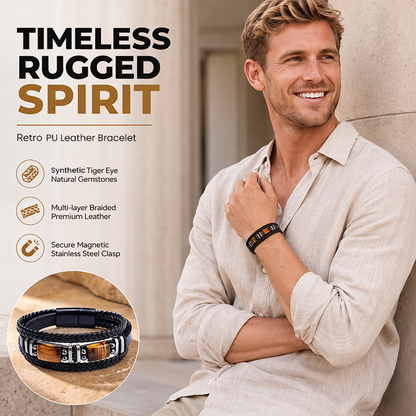 📢📢50% KORTING!! ⏰ Gevlochten PU-leren armband – authentieke tijgeroogstenen, ergonomisch ontwerp met meerdere strengen en gepolijste accenten van legering – tijdloos unisex-accessoire voor mannen en vrouwen ⌚