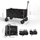 💥【LIMITED TIME 50% OFF】🔥 Zware Opvouwbare Buitenwagen | Verdikt Koolstalen Frame | Draagvermogen 80kg | Alle-Terrein Wiel (6"/7") | 1-Seconde Vouwsysteem | 130L Inhoud | Zwart/Roze