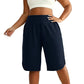 Dames Casual Wijde Pijp Kniehoogte Shorts