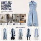 Dames Mouwloze Hoge Split Denim Vestjurk Longline Jeansjasje