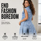Dames Mouwloze Hoge Split Denim Vestjurk Longline Jeansjasje