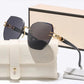 🌬️🕶️ Randloze zonnebril dames – Vergeten op de neus, gepolariseerde glazen van hoge kwaliteit, het kenmerkende accessoire van elegante minimalisten 🤍🏙️