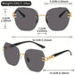 🌬️🕶️ Randloze zonnebril dames – Vergeten op de neus, gepolariseerde glazen van hoge kwaliteit, het kenmerkende accessoire van elegante minimalisten 🤍🏙️